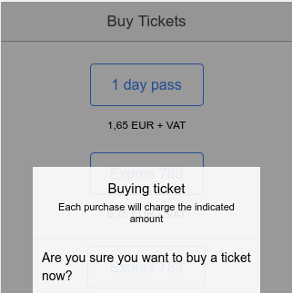 ionic app buy tickets sms