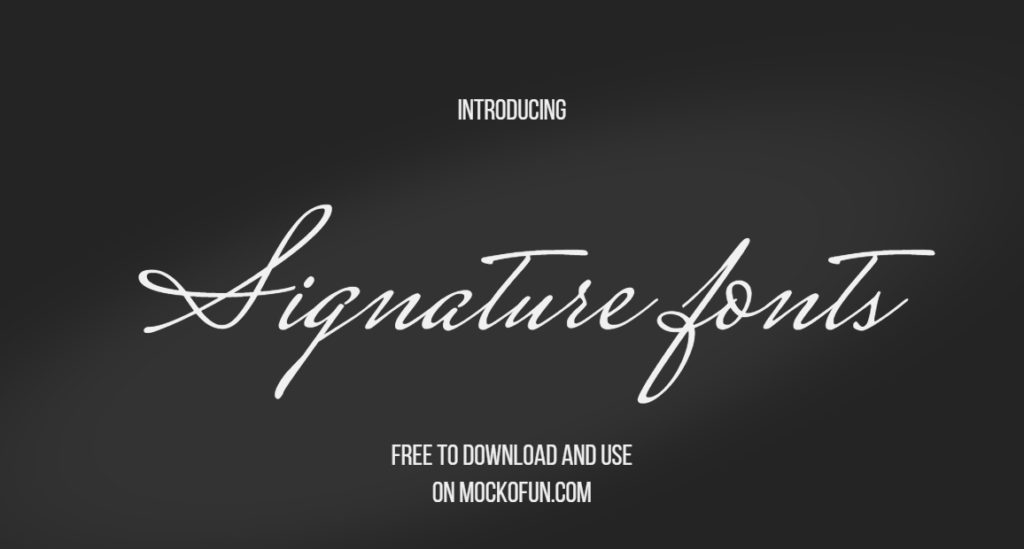 Free Signature Fonts