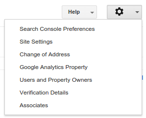 change of address menu google webmaster tools
