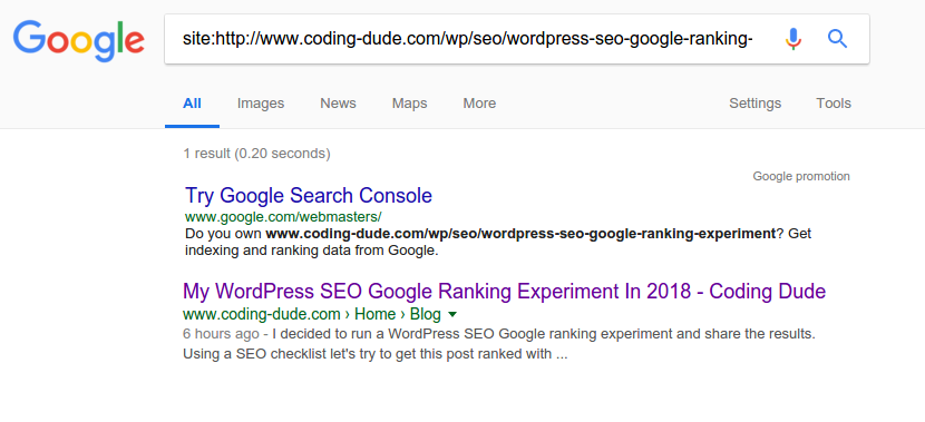 google indexed page