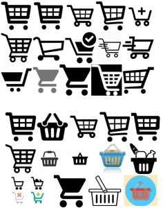 icons shopping cart basket
