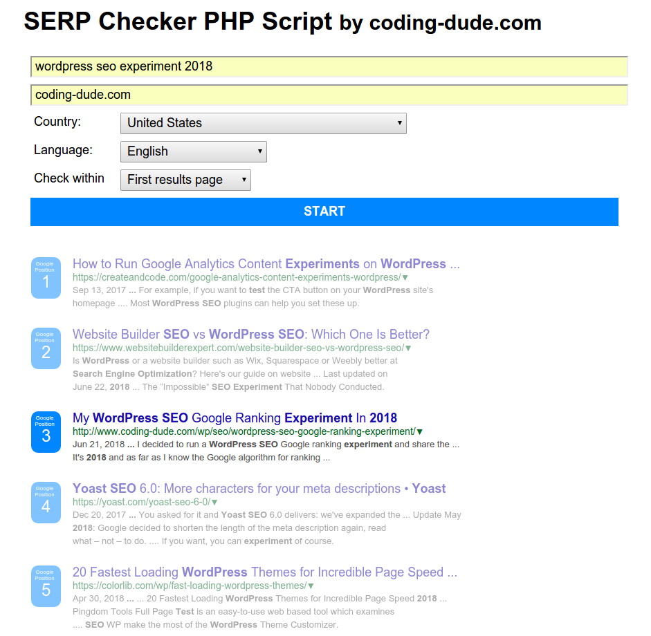 google serp checker php script